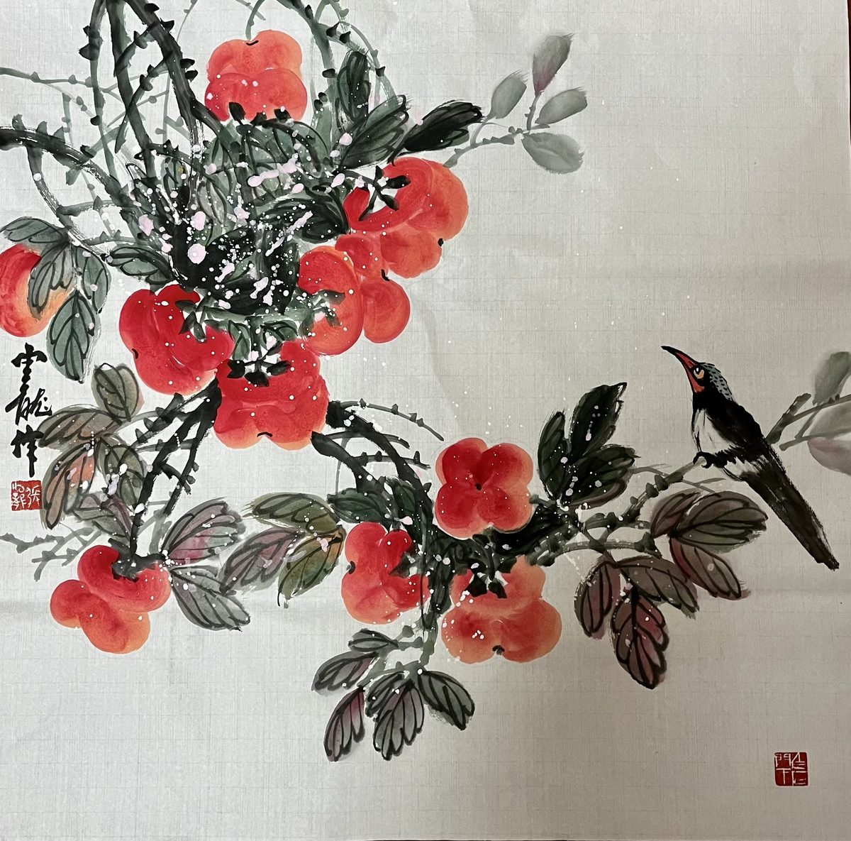 红艳锦羽图