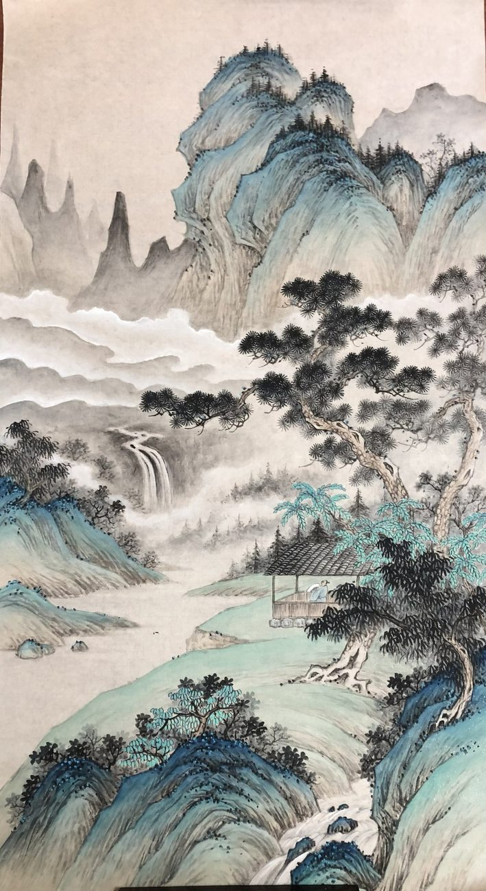 松溪山居图